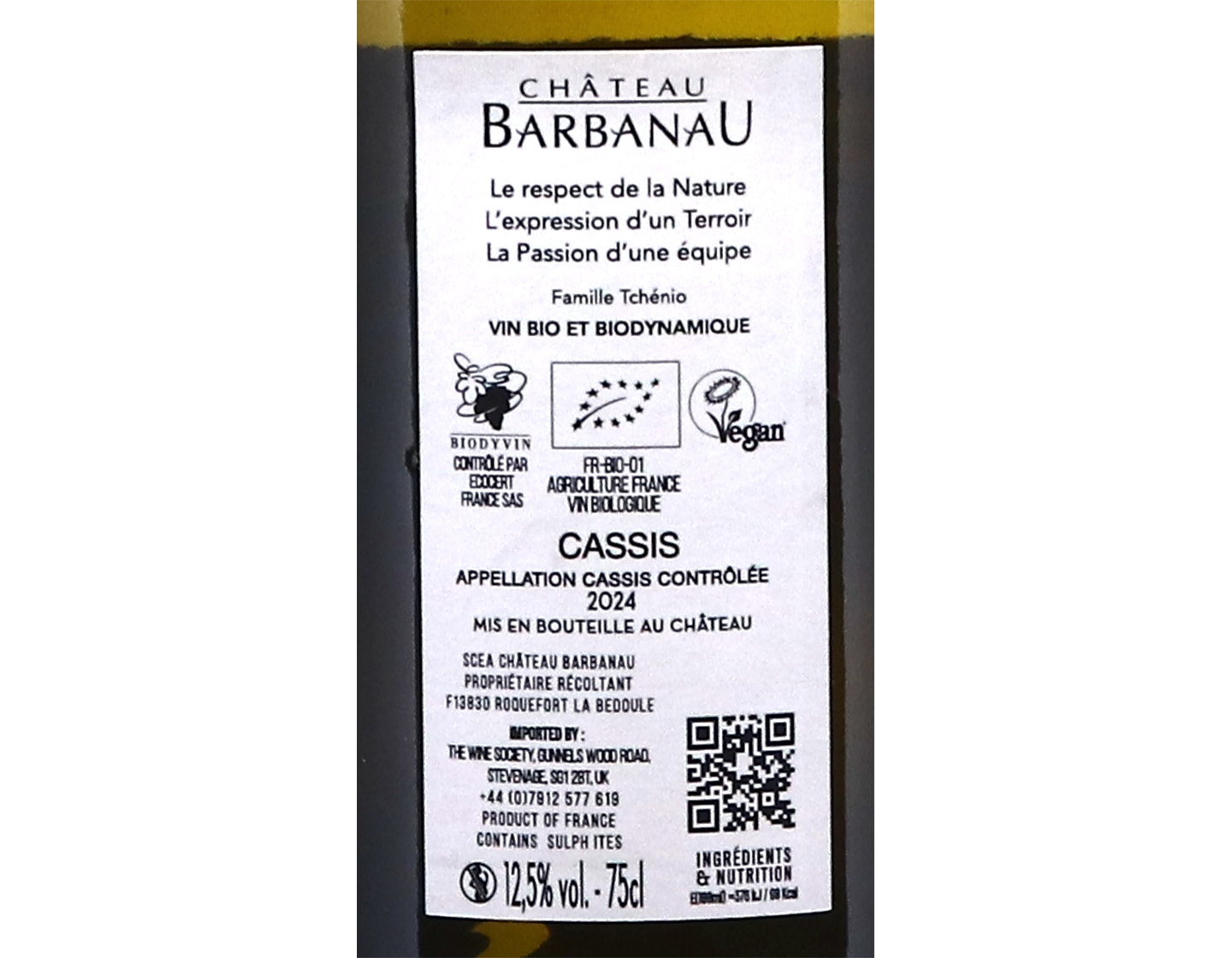 Cassis Clos Val Bruyere Chateau Barbanau 2024 ORGANIC