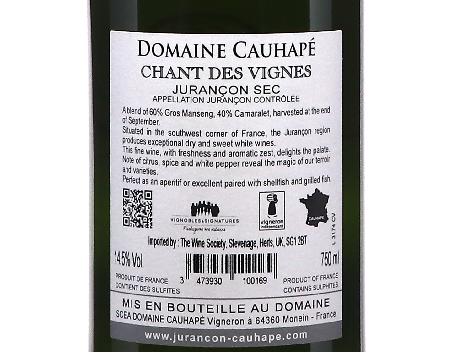 Jurancon Sec Chant des Vignes Domaine Cauhape 2022