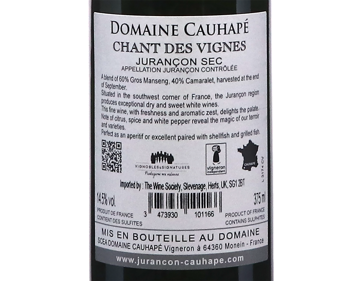 Half bottle of Jurançon Sec Chant des Vignes, Domaine Cauhapé 2022