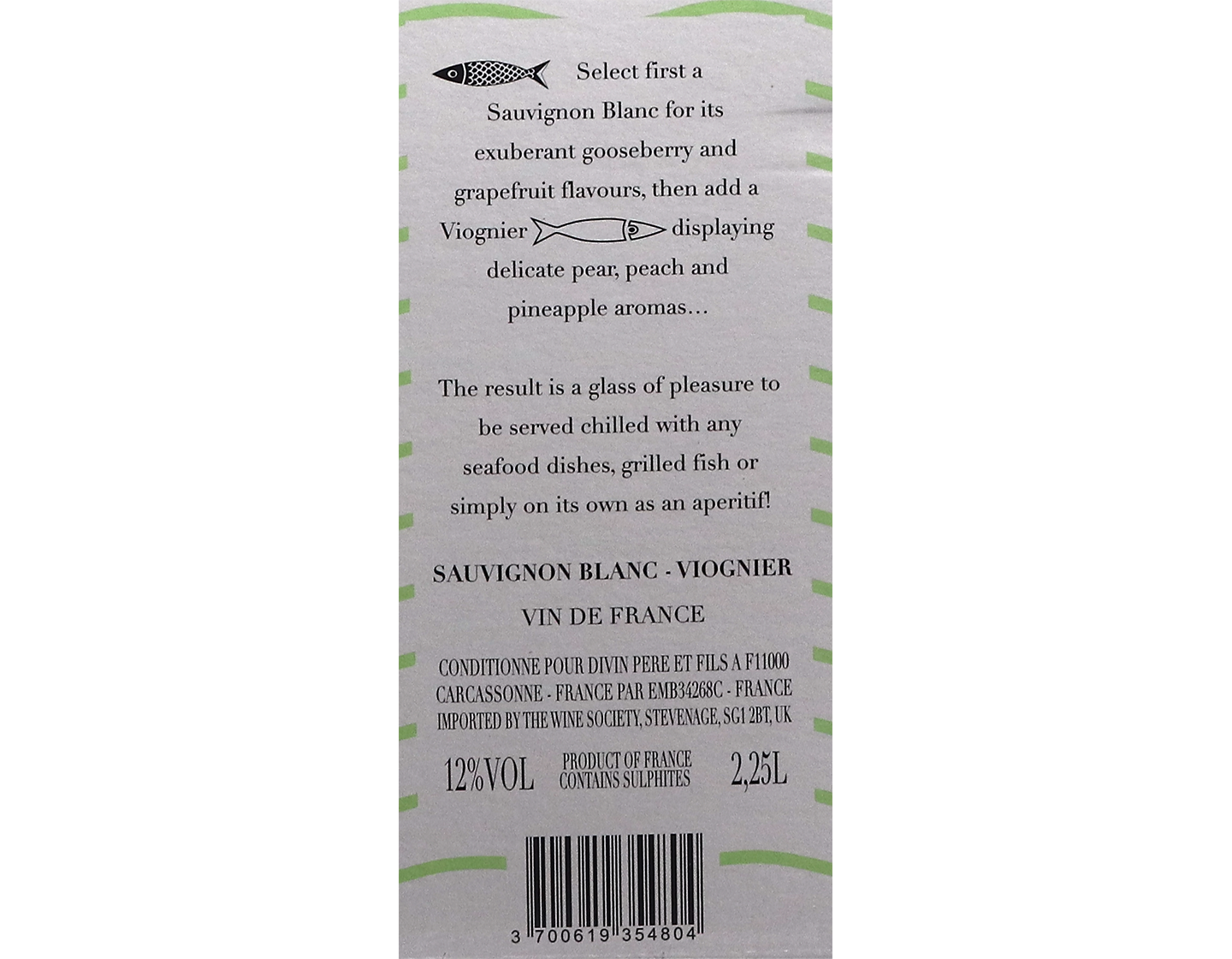 Duo Des Mers Sauvignon Viognier Vin De France 2025 Bag in Box 2.25 Litre