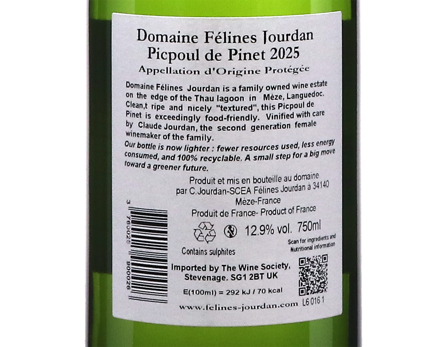 Picpoul de Pinet Domaine Felines Jourdan 2025