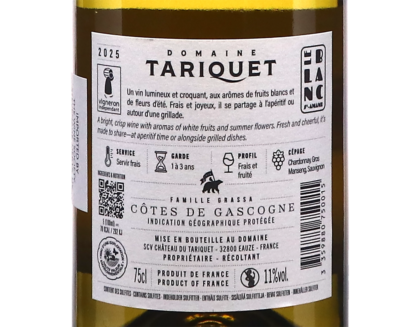 Domaine Tariquet Saint Amand Cotes de Gascogne 2025