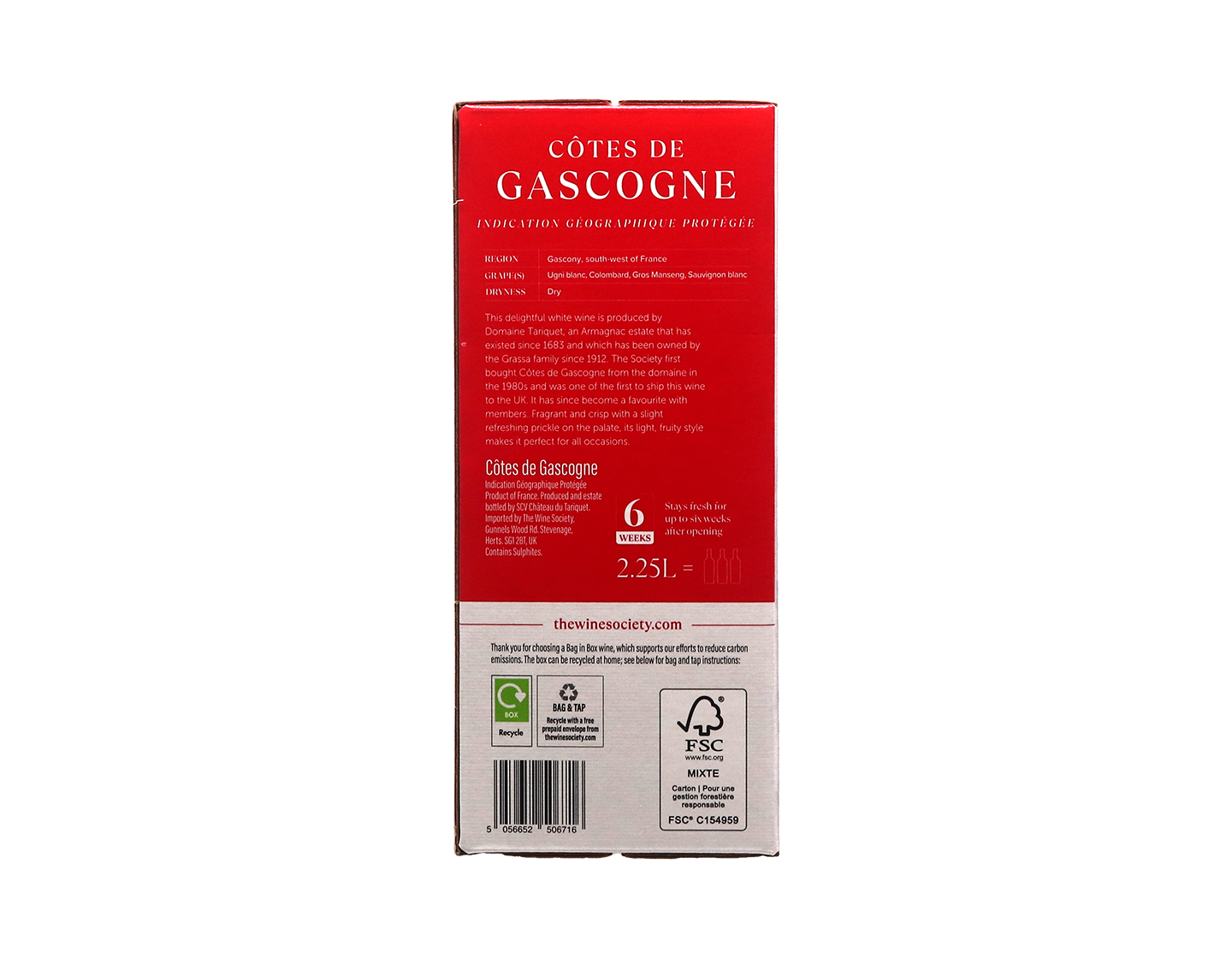 The Society's Cotes de Gascogne 2025 Bag in Box 2.25 Litre