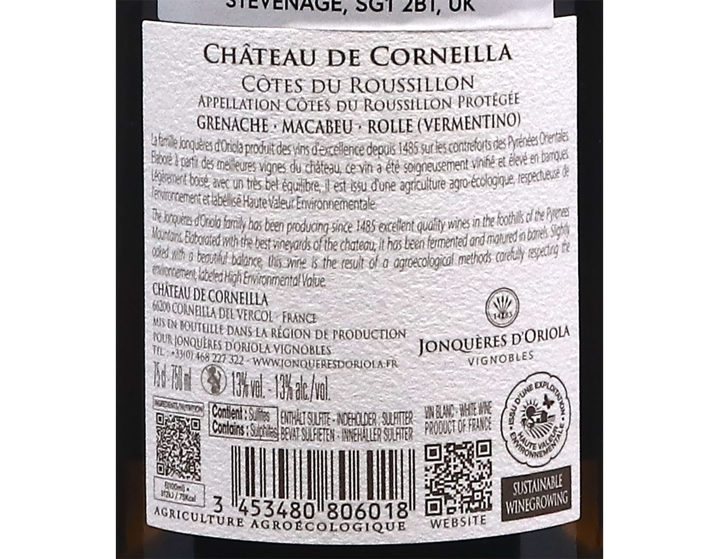 Cotes du Roussillon Blanc Cuvee Cavalcade Chateau de Corneilla 2025