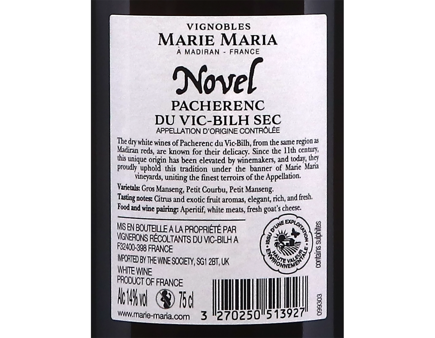 Pacherenc du Vic-Bilh, Vignobles Marie Maria 2023