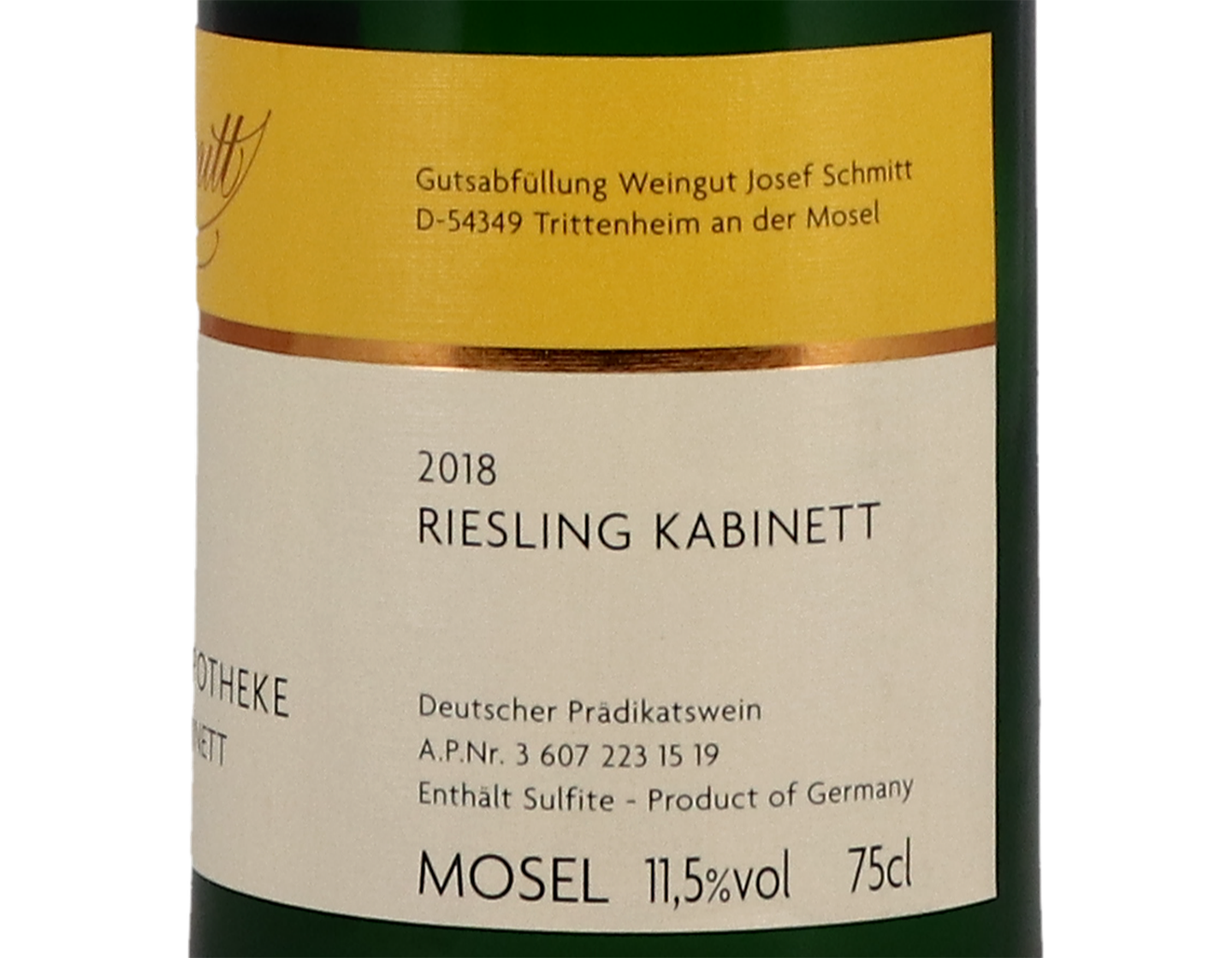 Trittenheimer Apotheke Riesling Kabinett, Josef Schmitt 2018