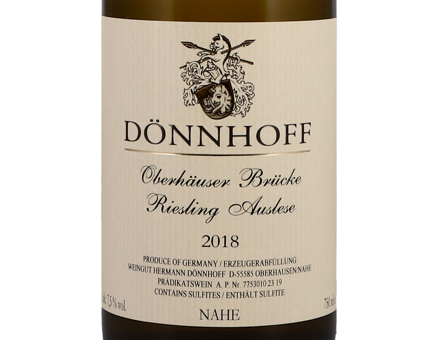 Oberhäuser Brücke Auslese Gold Capsule, Dönnhoff 2018