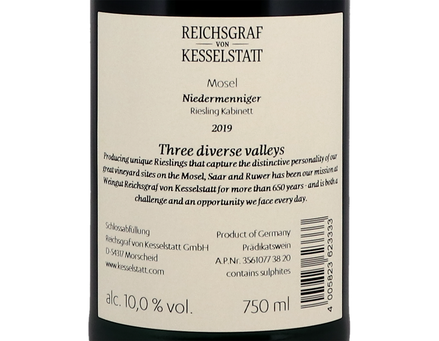 Niedermenniger Riesling Kabinett, von Kesselstatt 2019