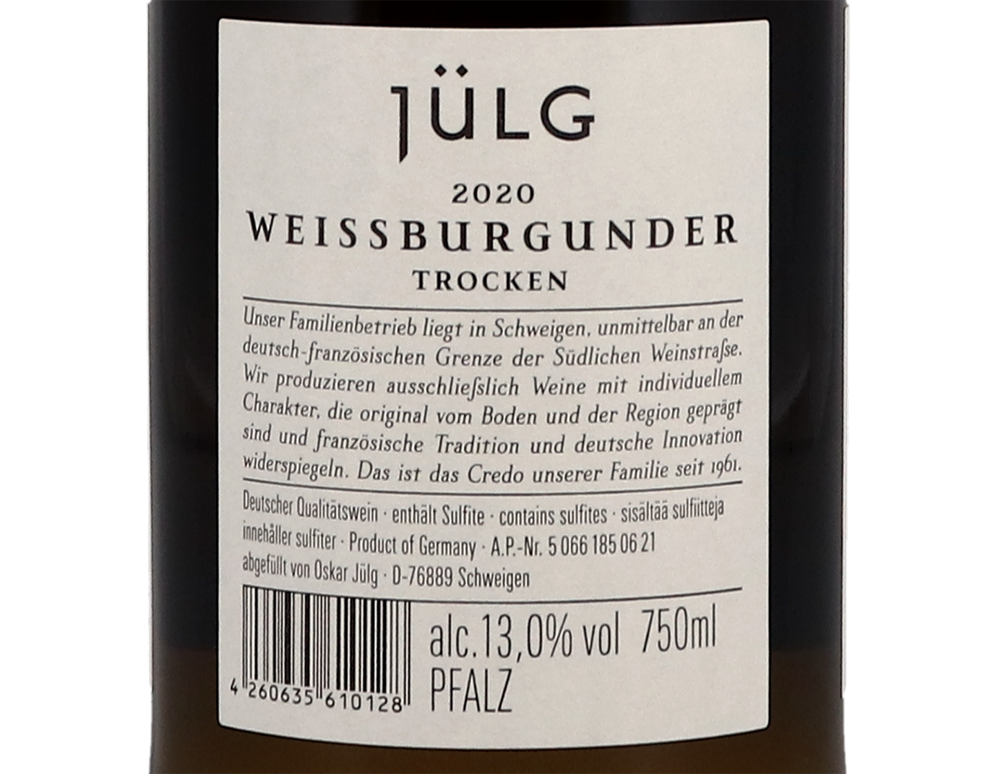 Weissburgunder, Weingut Jülg 2020