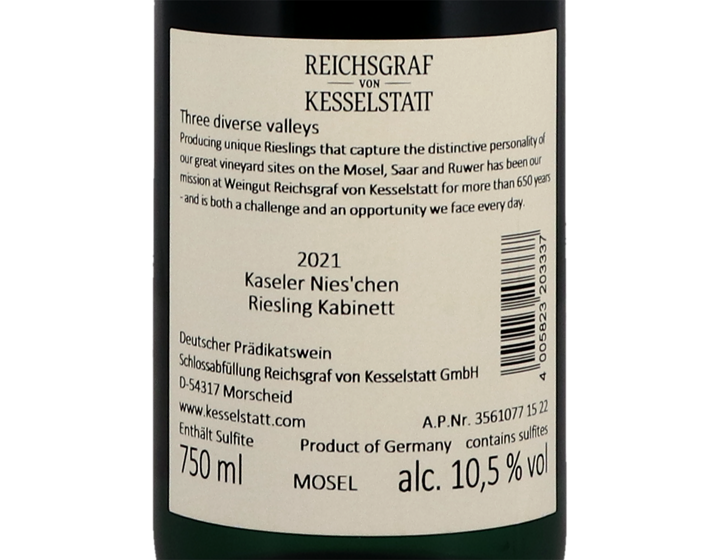 Kaseler Nieschen Riesling Kabinett 2021 von Kesselstatt