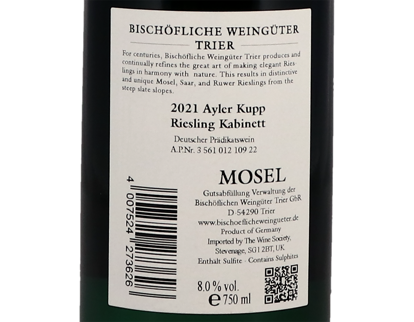 Ayler Kupp Riesling Kabinett Bischofer Weinguter 2021