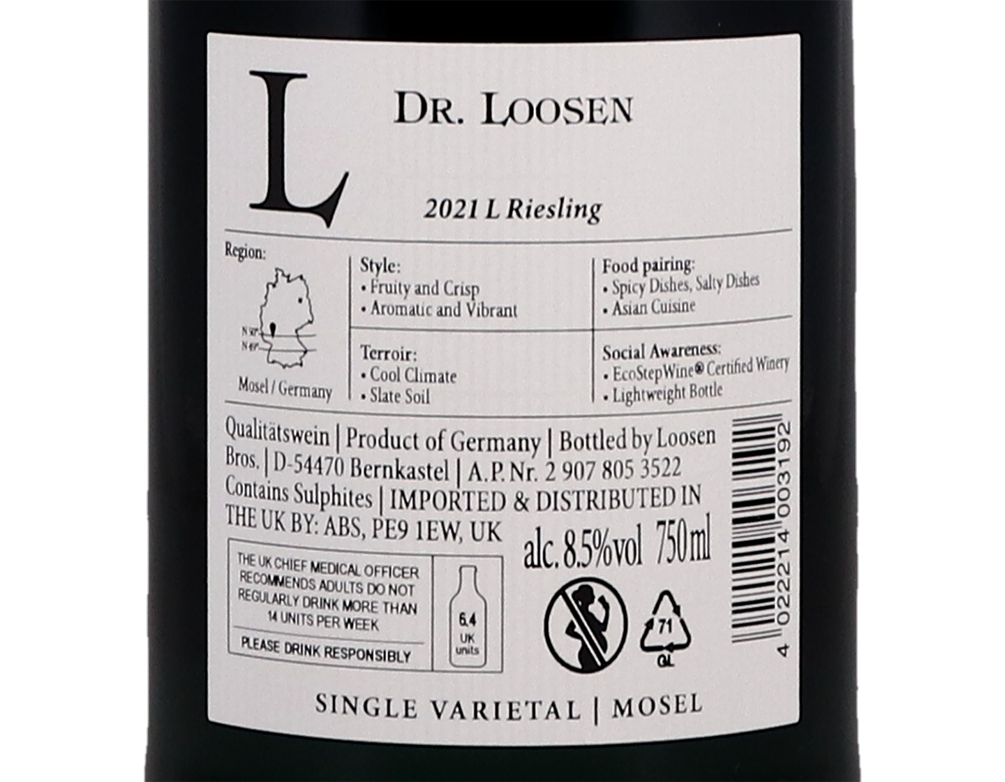 L Riesling Mosel Dr Loosen 2021