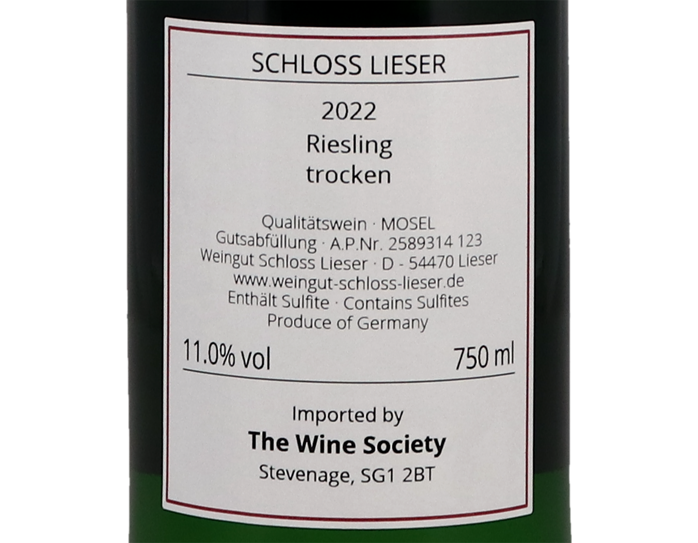 Riesling Trocken Schloss Lieser 2022
