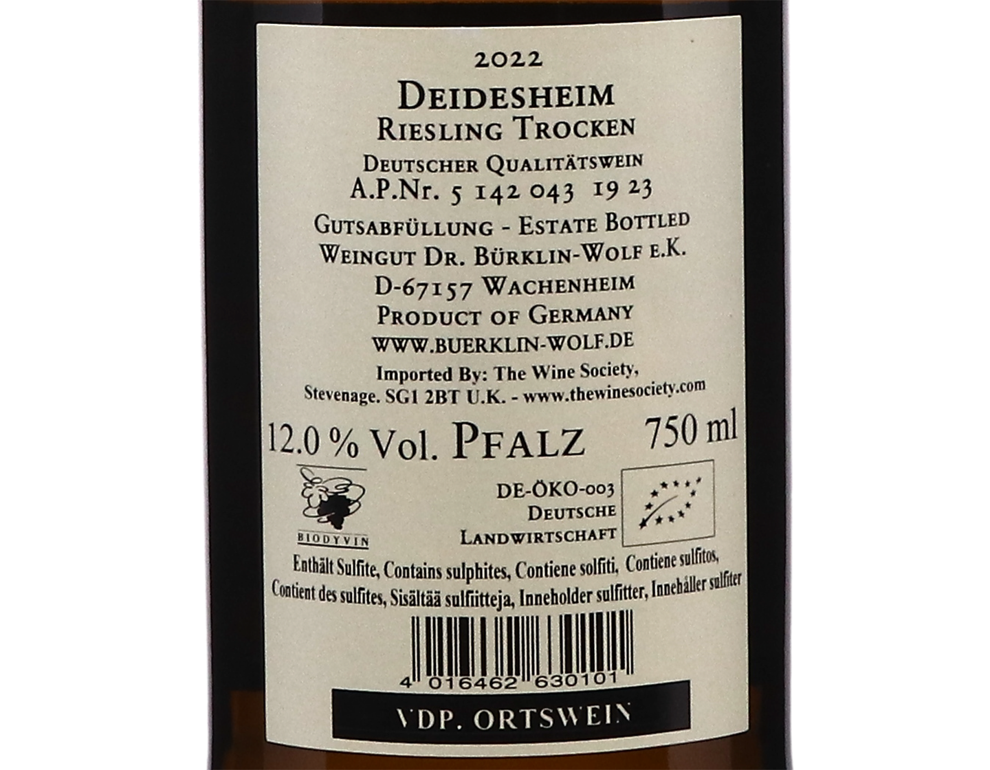 Deidesheimer Riesling Burklin Wolf 2022