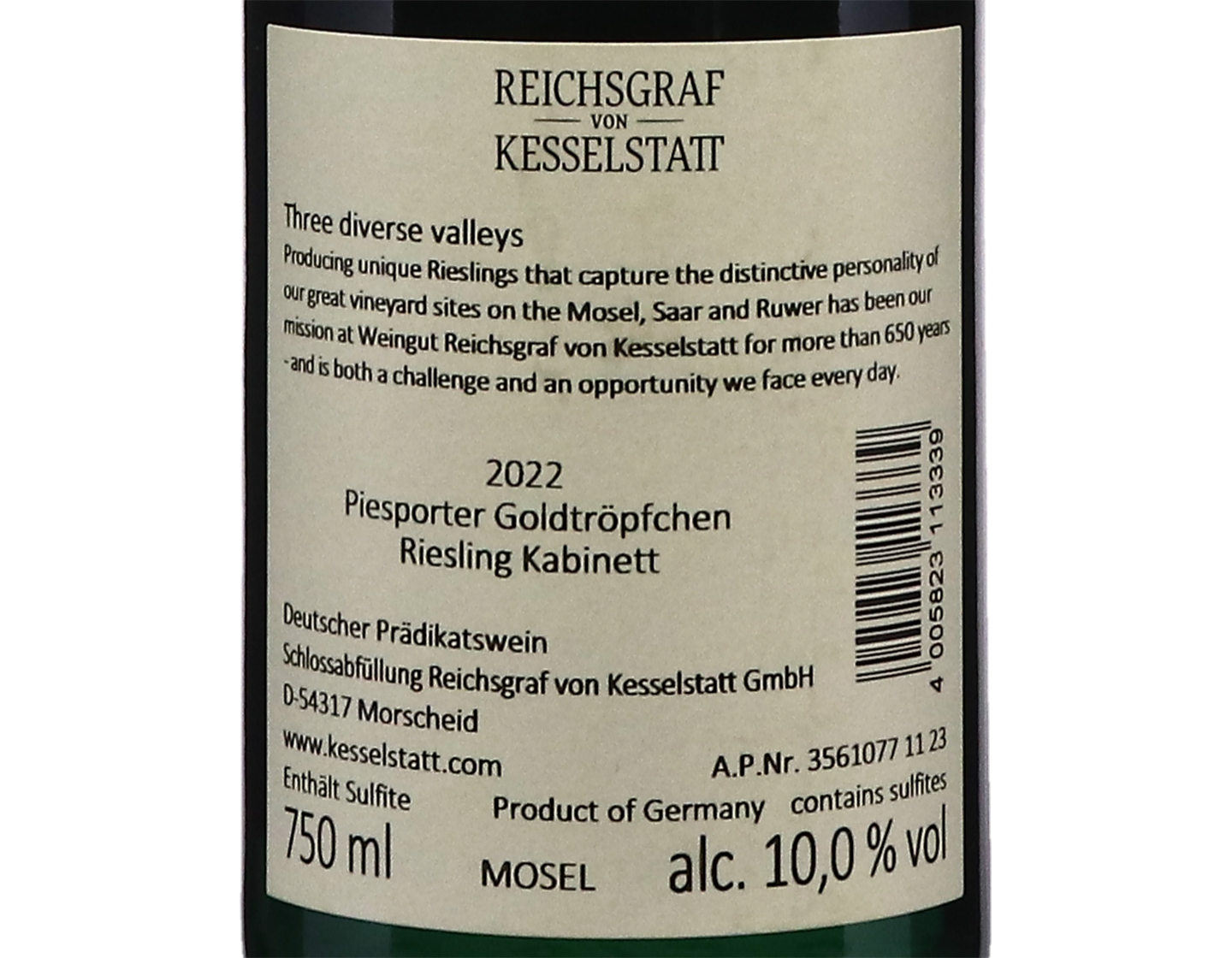 Piesporter Goldtropfchen Riesling Kabinett 2022 von Kesselstatt
