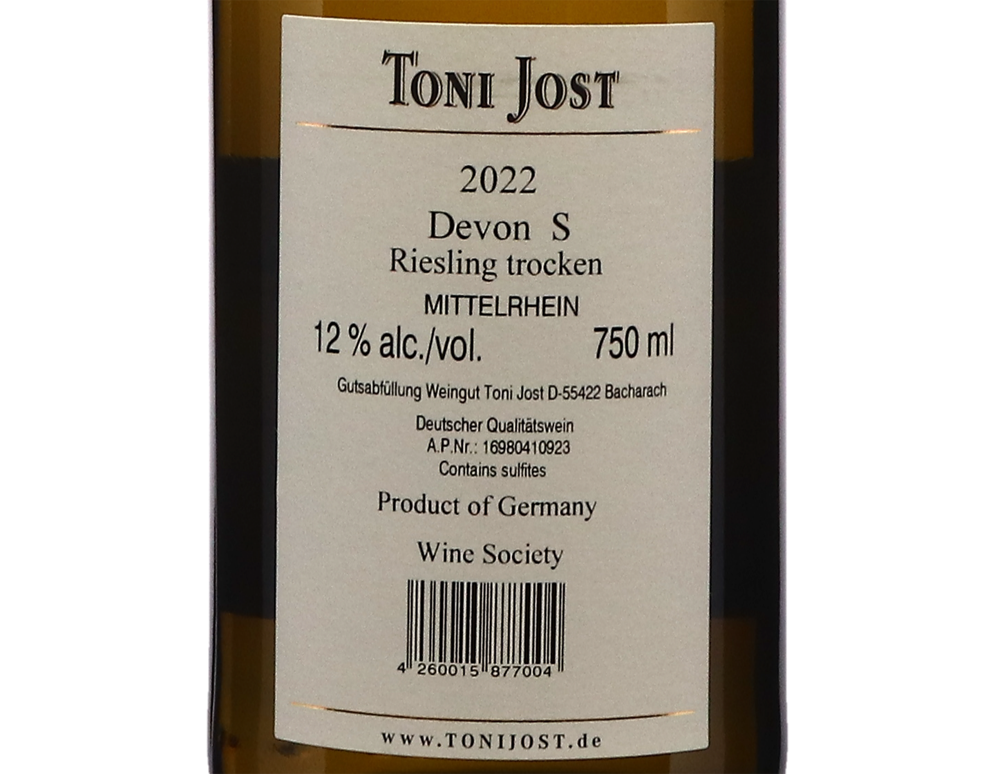 Riesling Devon S Toni Jost 2022