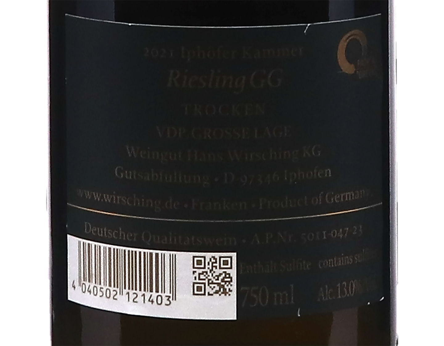 Iphofer Kammer Riesling GG Wirsching 2021