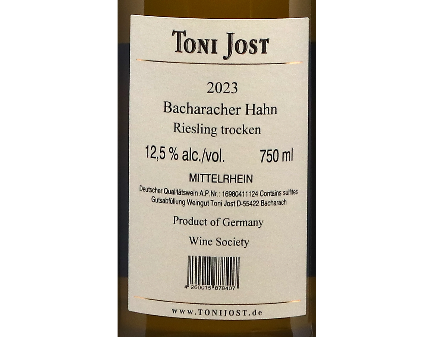 Bacharacher Hahn Riesling Trocken Jost 2023