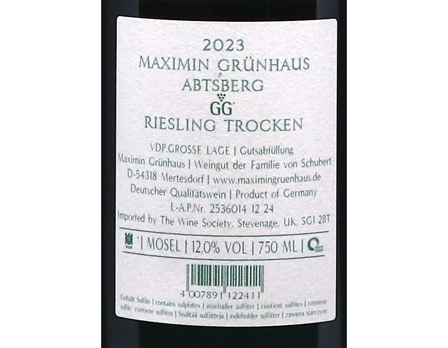 Maximin Grunhaus Abtsberg Riesling GG 2023