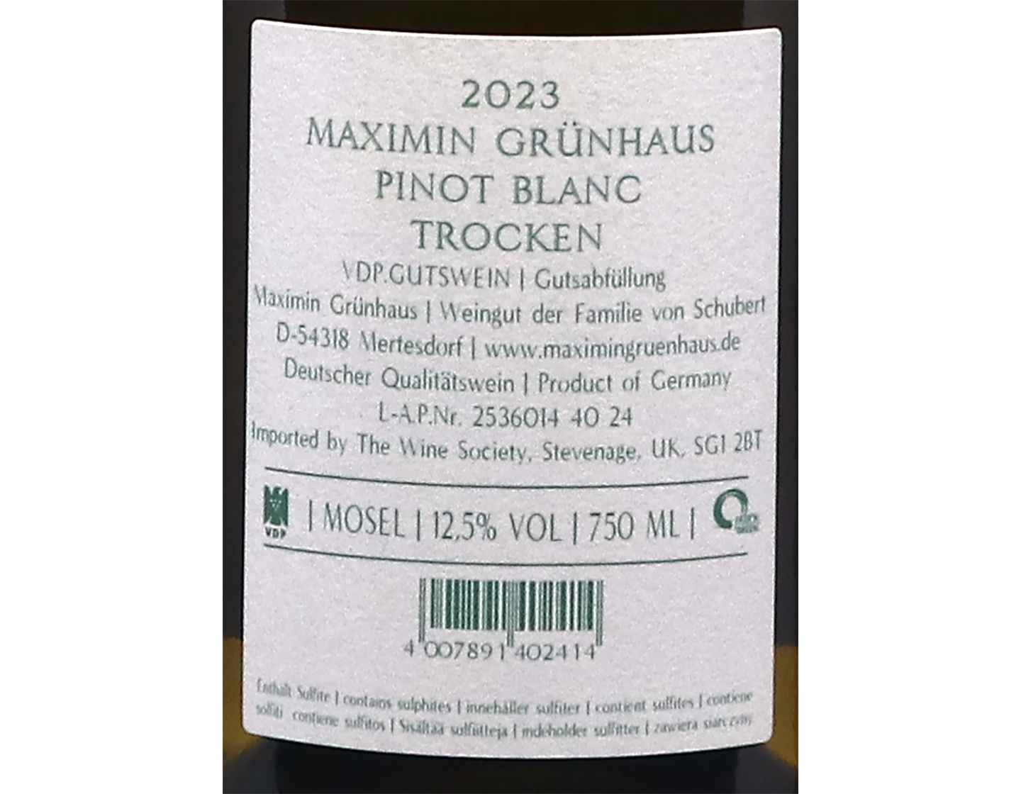 Maximin Grunhaus Pinot Blanc 2023