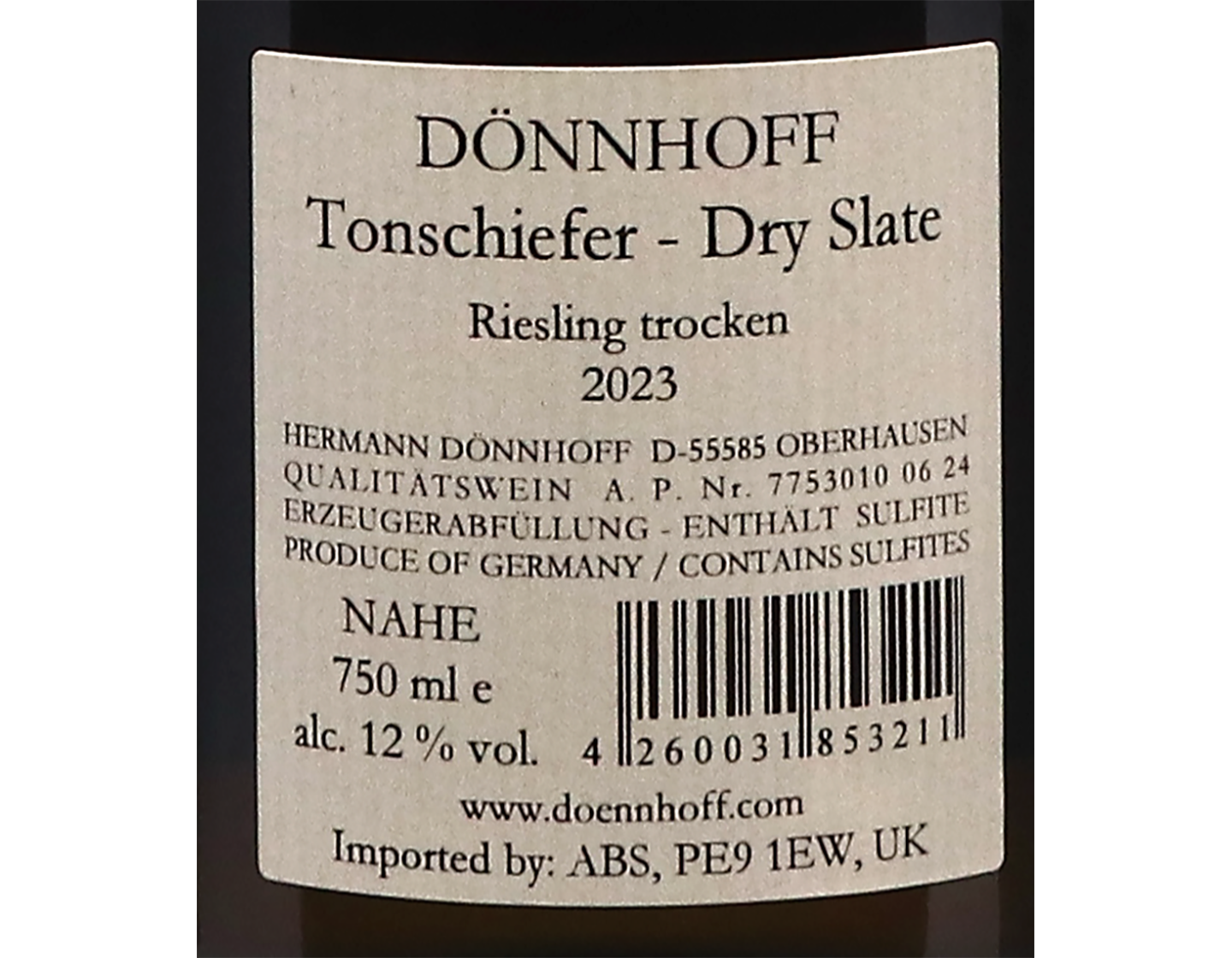 Tonschiefer Dry Slate Riesling, Dönnhoff 2023