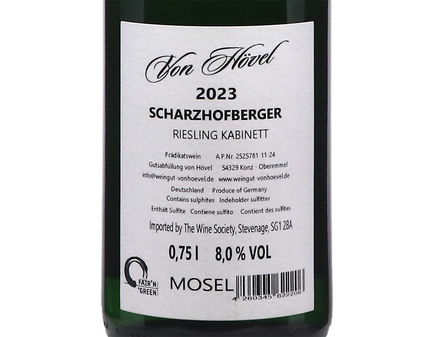 Scharzhofberger Riesling Kabinett, von Hövel 2023