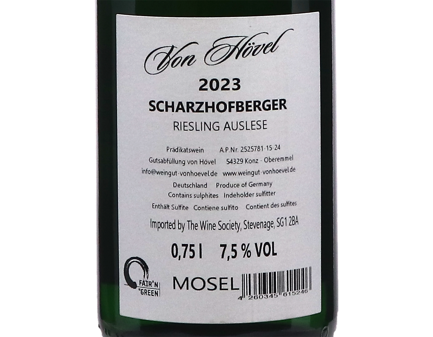 Scharzhofberg Riesling Auslese von Hovel 2023