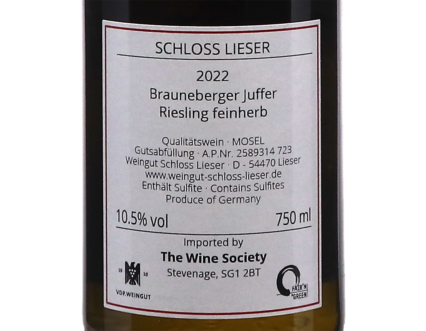 Schloss Lieser  Juffer Feinherb Riesling 2022