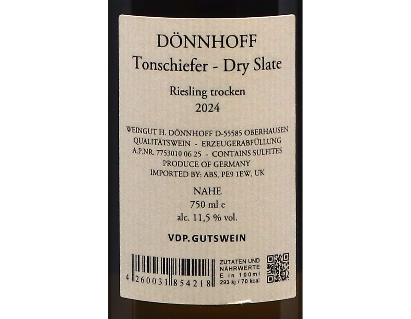 Tonschiefer Dry Slate Riesling Donnhoff 2024