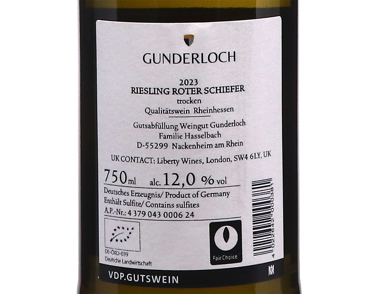 Riesling Roter Schiefer, Gunderloch 2023
