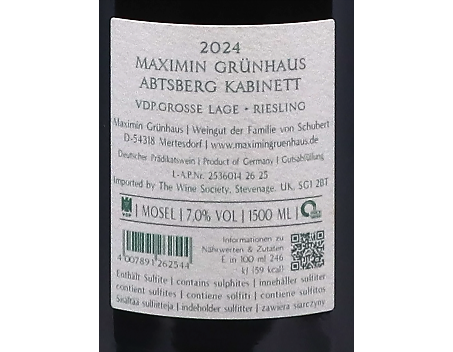 Magnum of Maximin Grunhauser Abtsberg Riesling Kabinett 2024