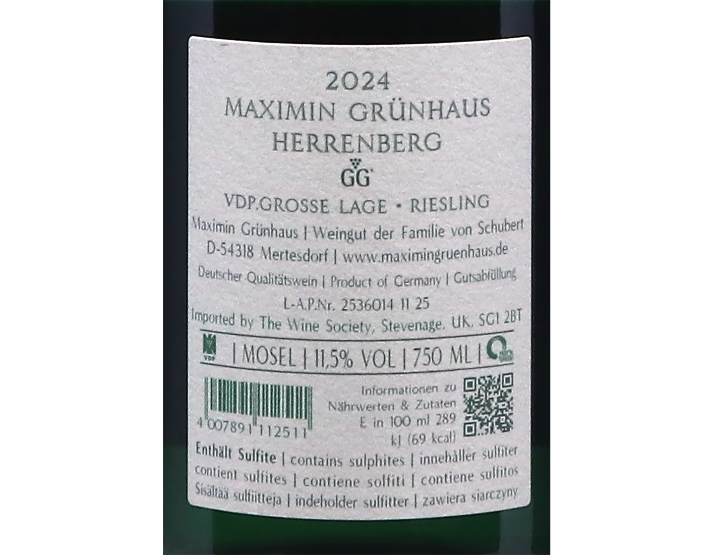 Herrenberg Riesling GG 2024 Maximin Grunhauser