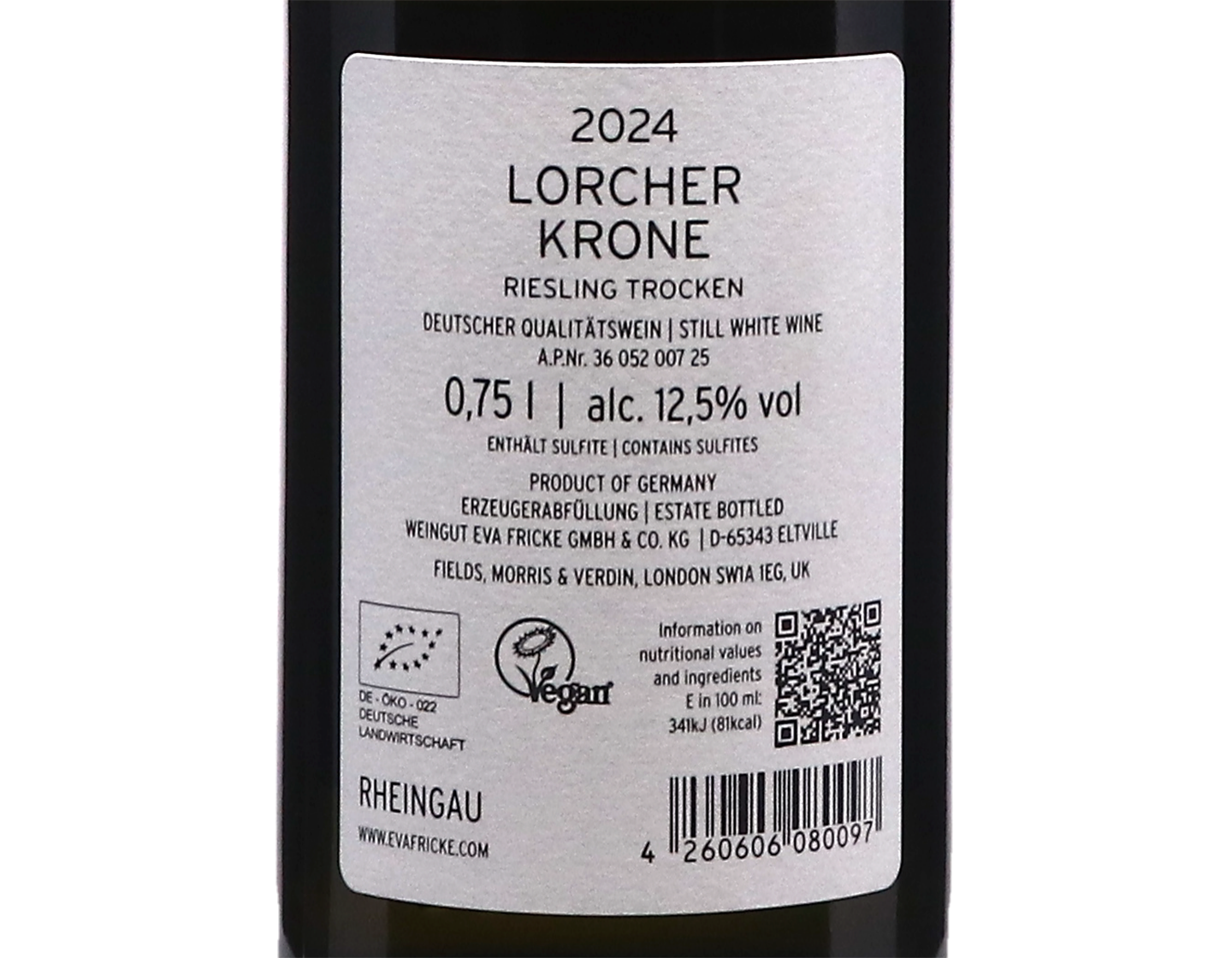 Lorcher Krone QbA Trocken Riesling, Eva Fricke 2024