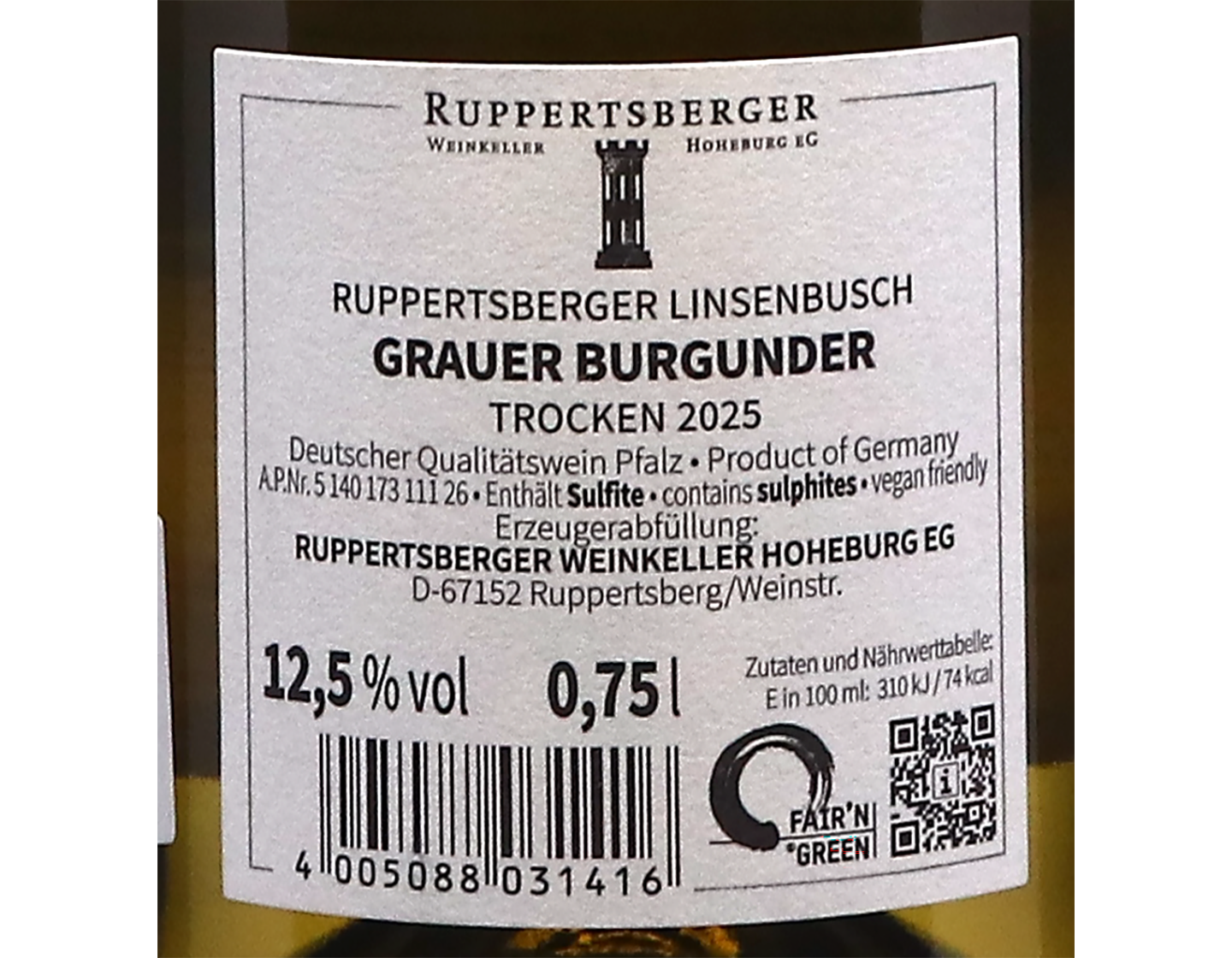 Ruppertsberg Linsenbusch Grauburgunder Trocken Ruppertsberg Winzerverein 2025