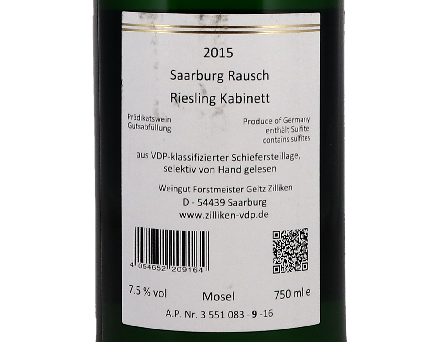 Saarburger Rausch Kabinett Zilliken 2015