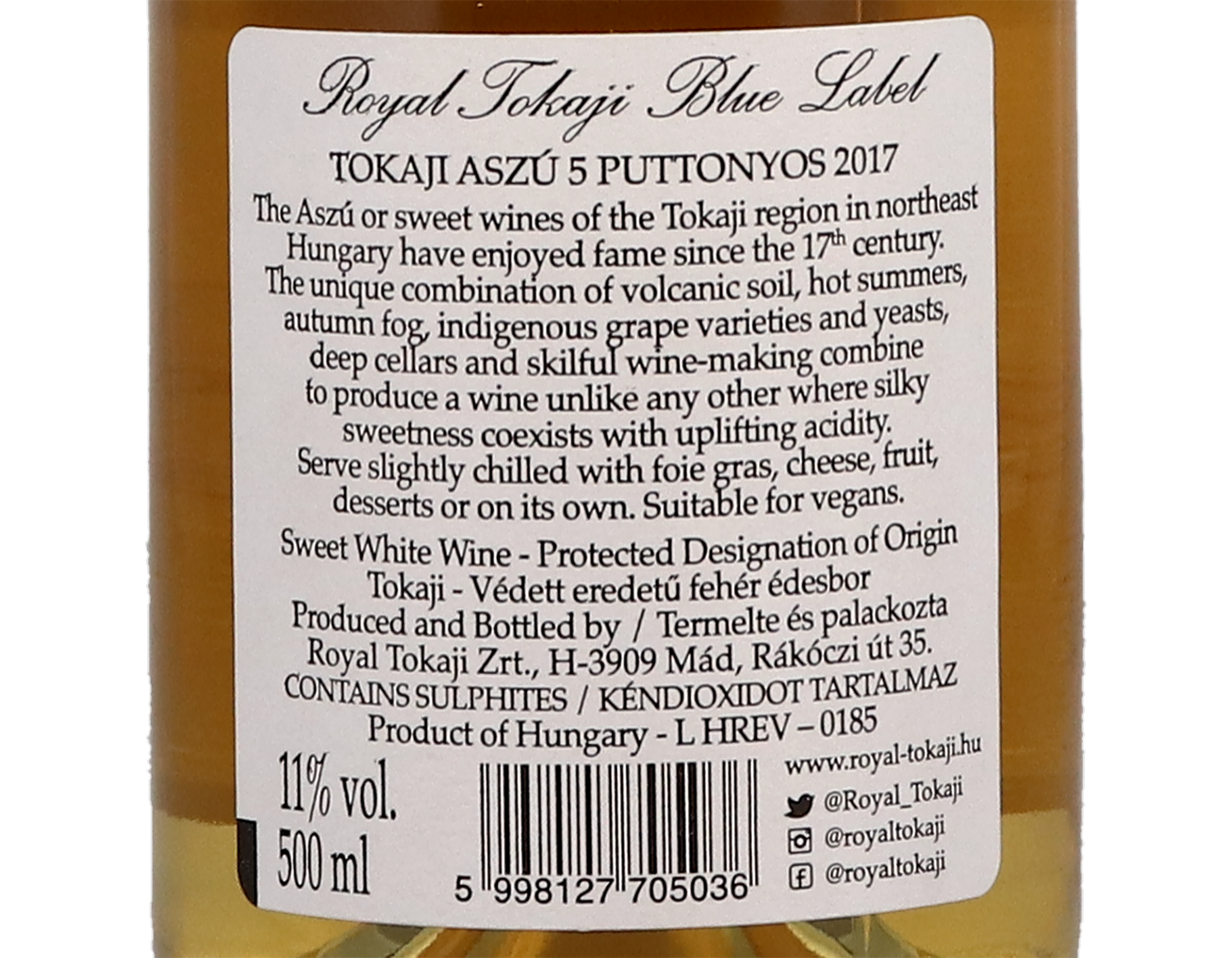 Royal Tokaji Aszu 5 Puttonyos 2017 50cl