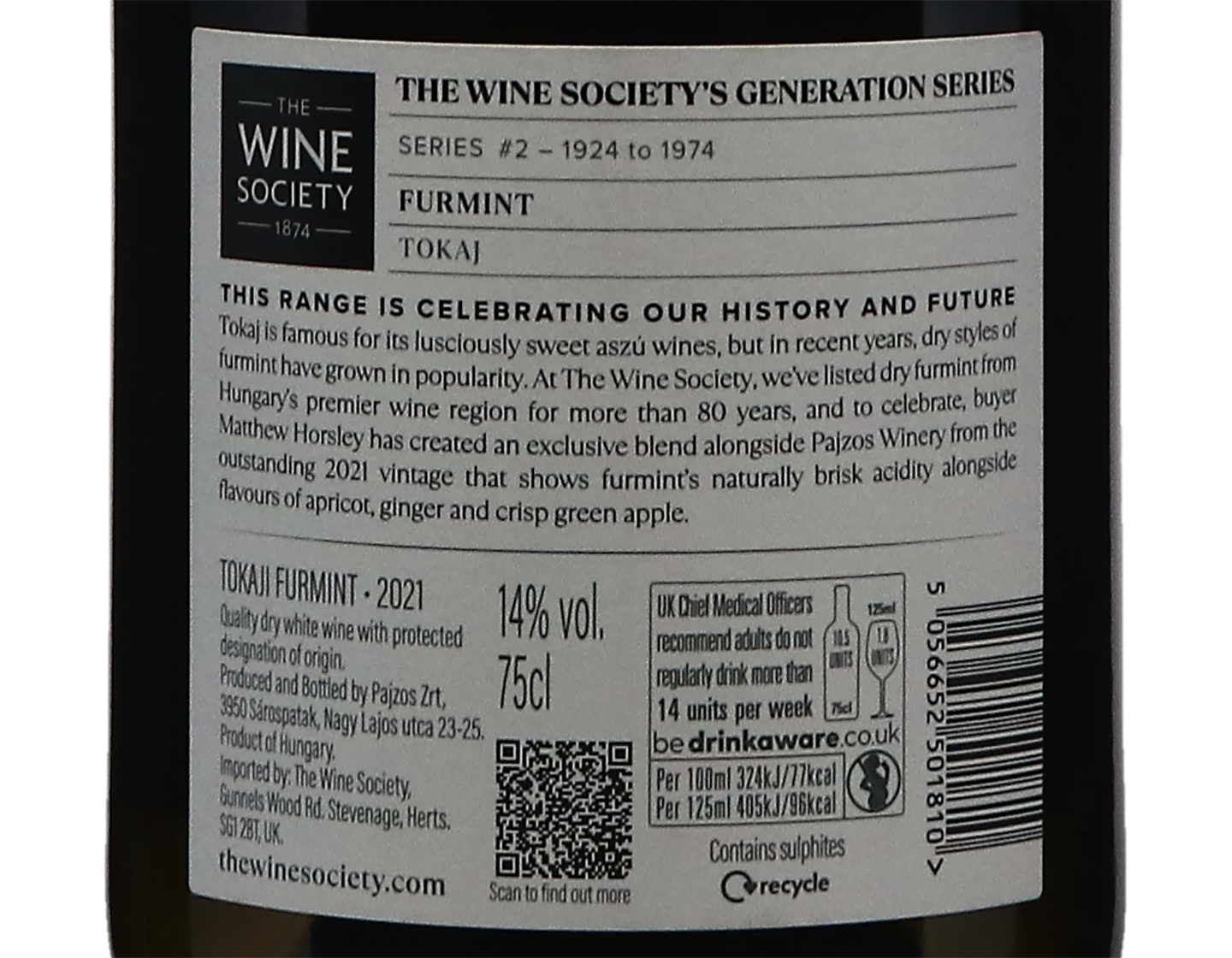 The Societys 150th Generation Series Tokaji Furmint 2021
