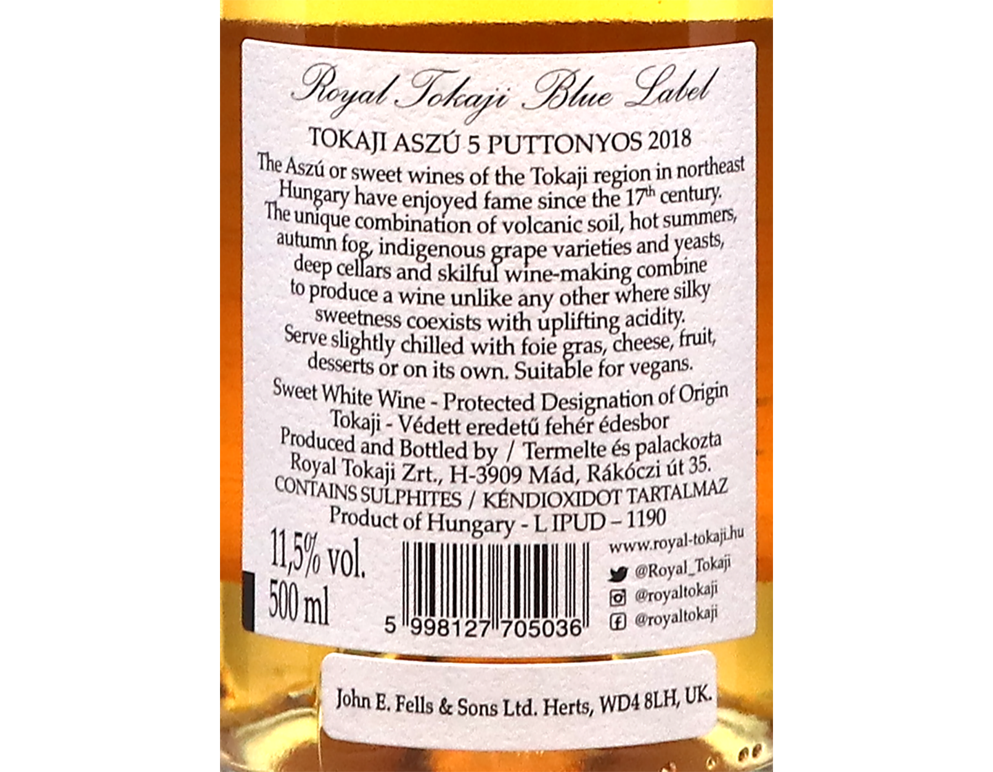 Royal Tokaji Aszu 5 Puttonyos 2018 50cl