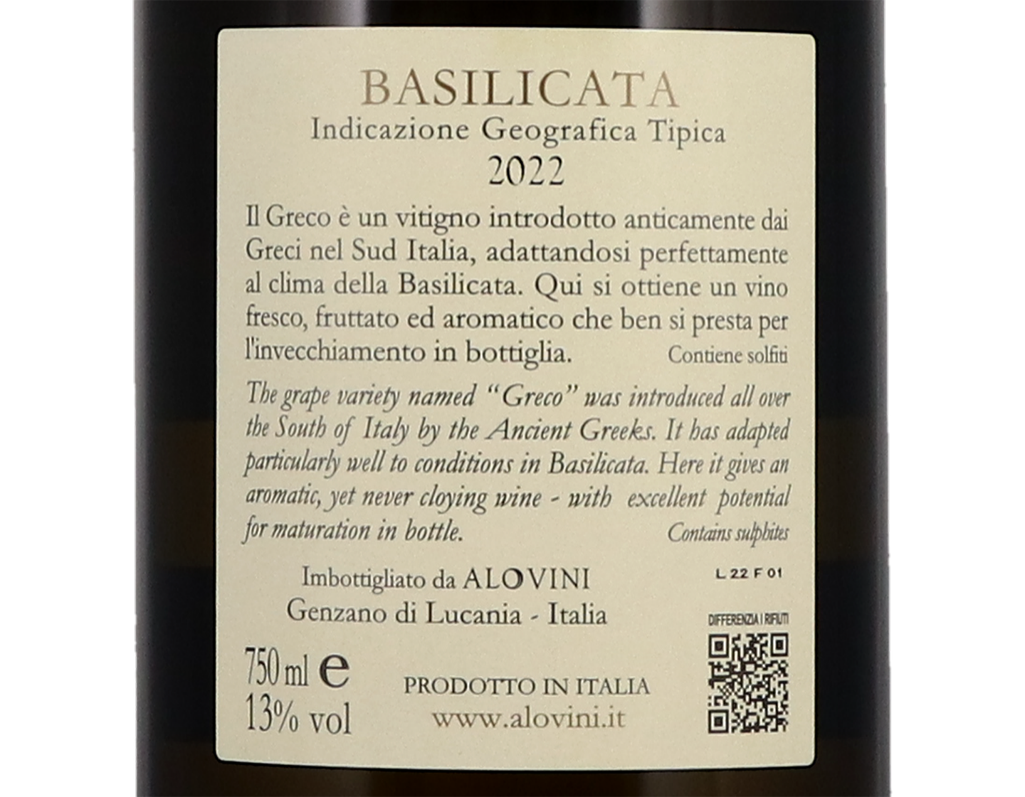 Greco Basilicata Le Ralle Alovini 2022