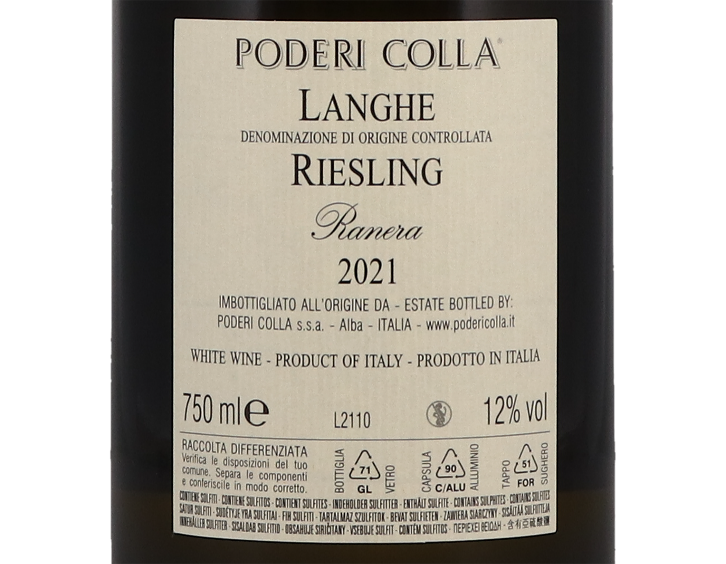 Langhe Riesling Poderi Colla 2021