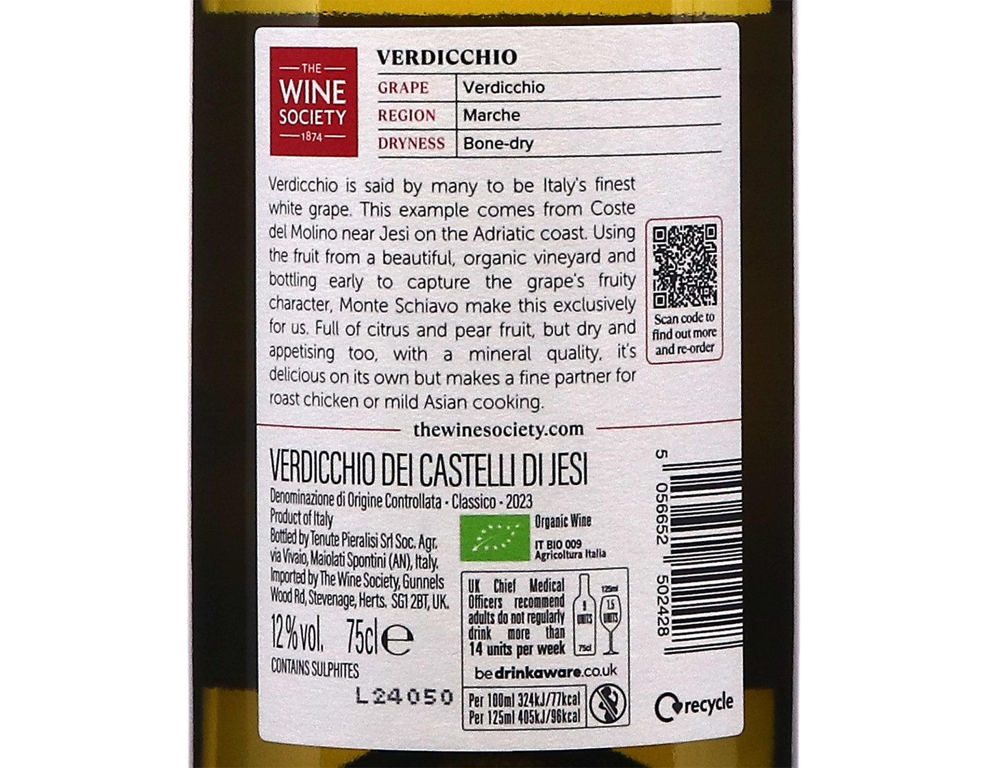 The Society's Verdicchio 2023 ORGANIC
