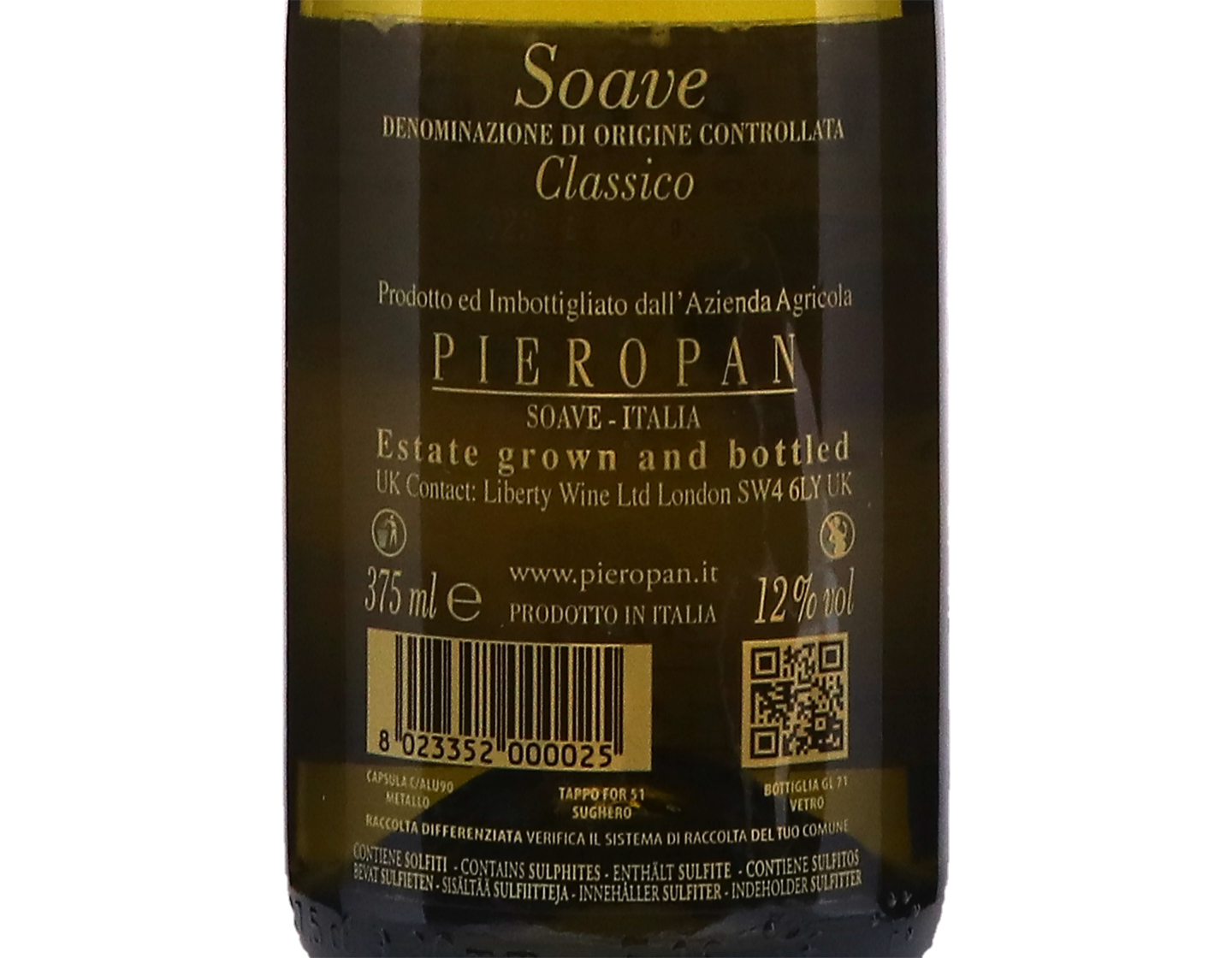 Half bottle of Soave Classico Pieropan 2023 ORGANIC