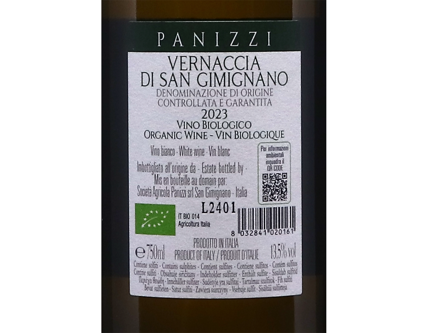 Vernaccia di San Gimignano Panizzi 2023 ORGANIC