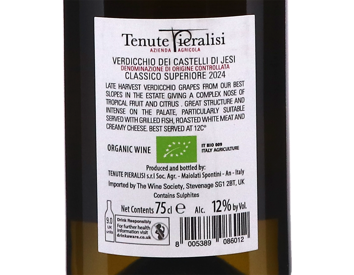 Verdicchio dei Castelli di Jesi Classico Superiore, Tenute Pieralisi 2024
