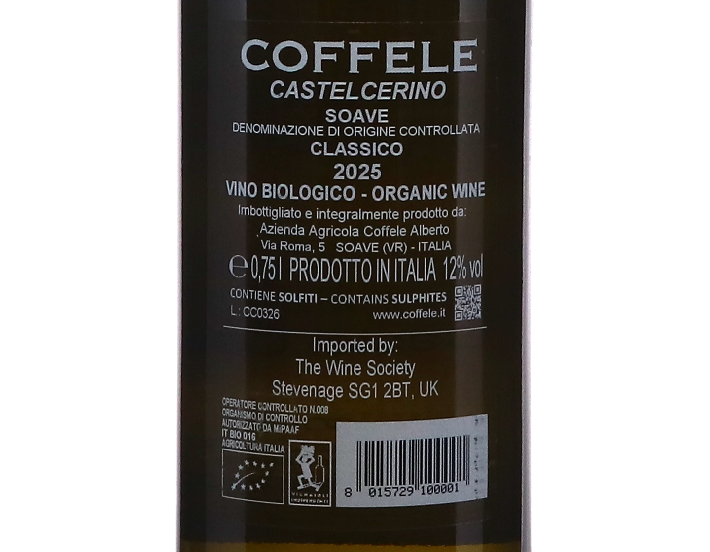 Soave Classico Castel Cerino Coffele 2025 ORGANIC
