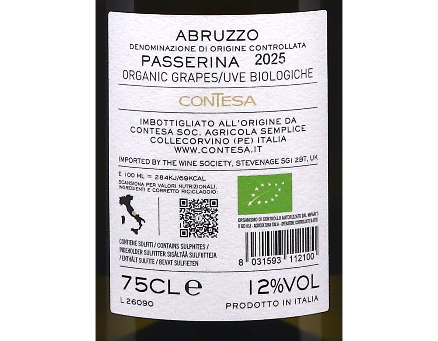 Passerina Abruzzo Contesa 2025 ORGANIC
