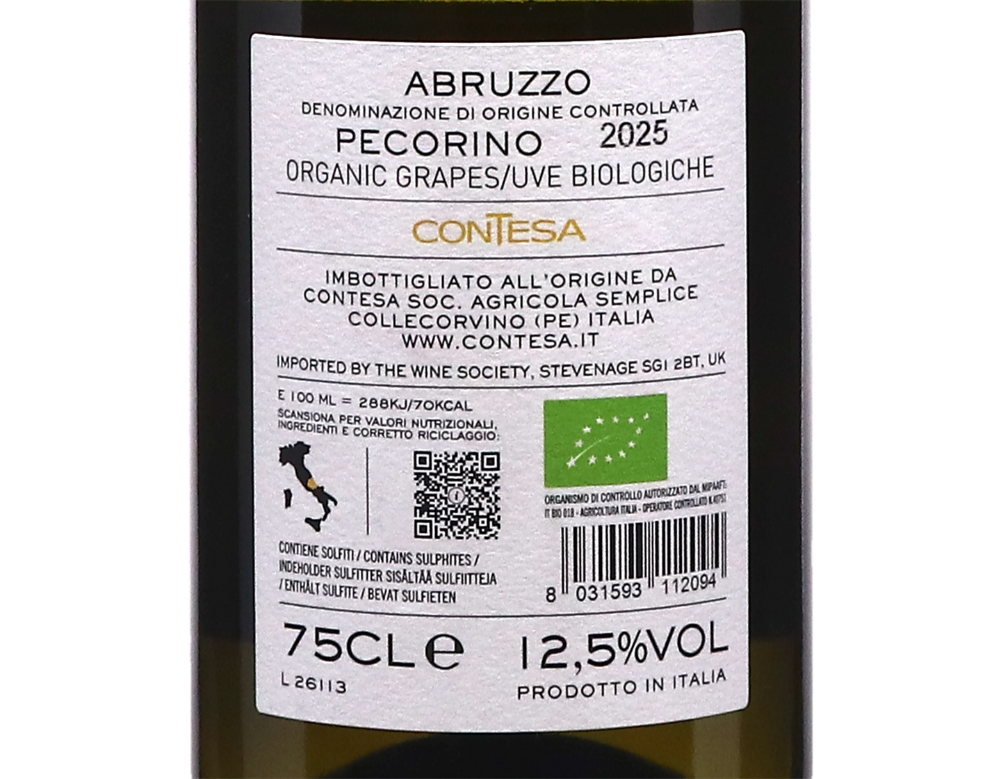 Pecorino Abruzzo Contesa 2025 ORGANIC