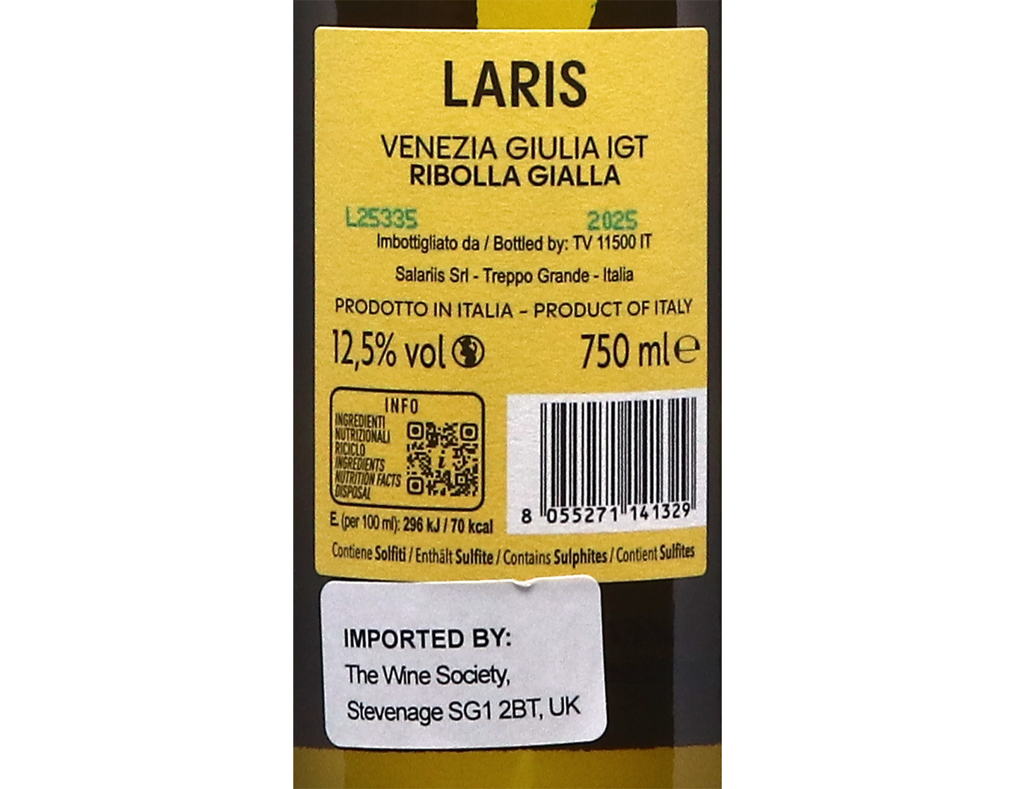 Laris Venezia Giulia Ribolla Gialla 2025