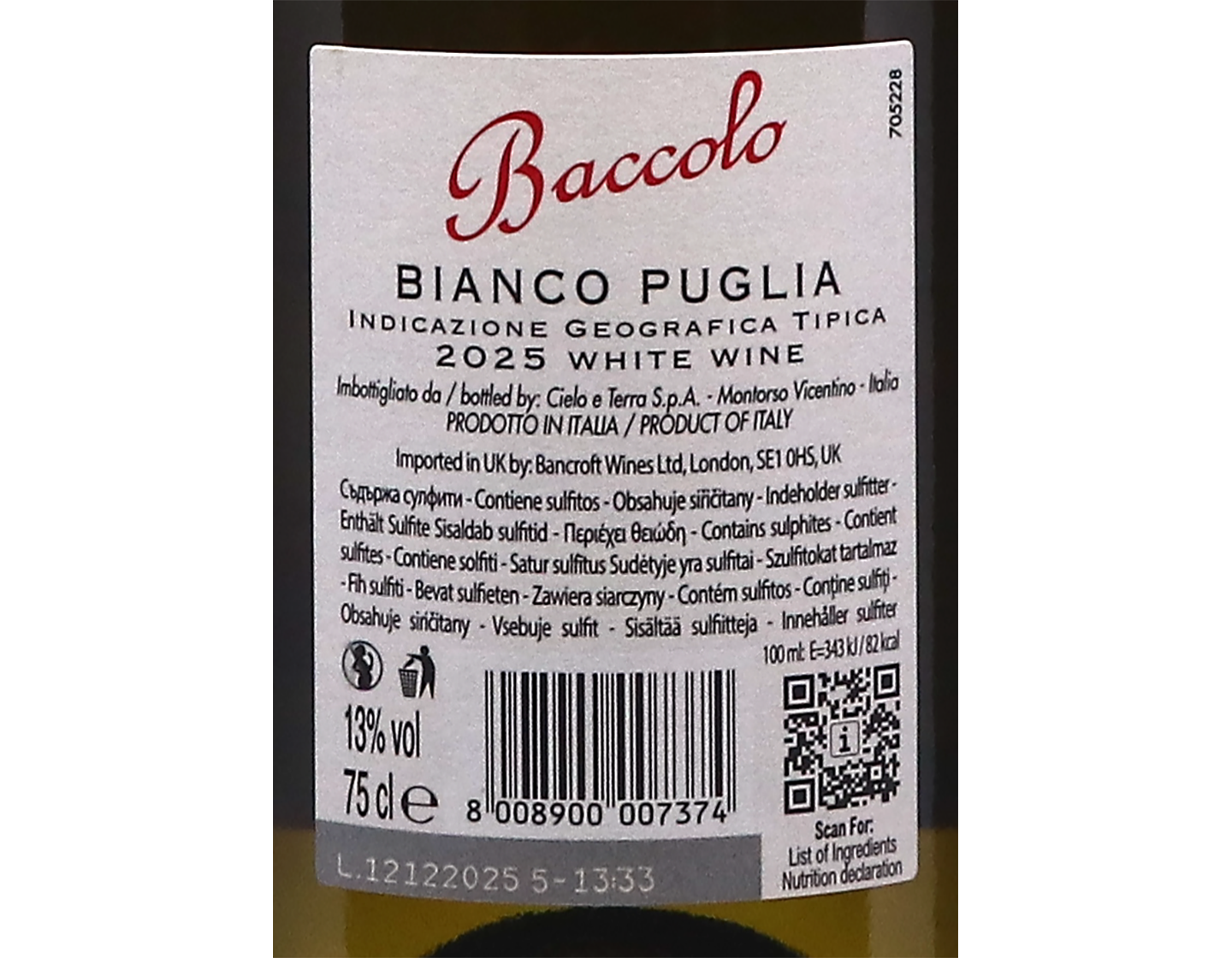 Baccolo Appassimento Bianco, Puglia 2025