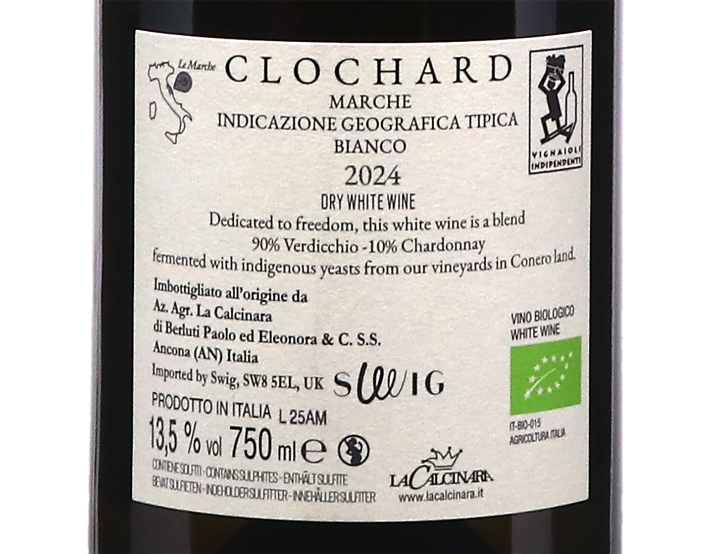 La Calcinara Clochard Marche Bianco 2024 ORGANIC